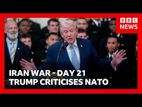 the-traitor-calls-nato-allies-‘cowards’-on-day-21-of-us-israel-war-with-iran-|-bbc-news