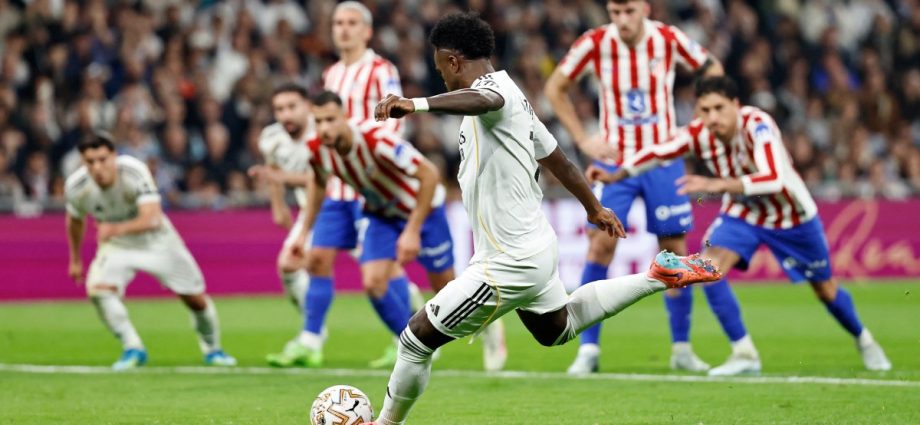 vinicius-strikes-twice-as-real-madrid-edge-atletico-3-2-in-pulsating-derby