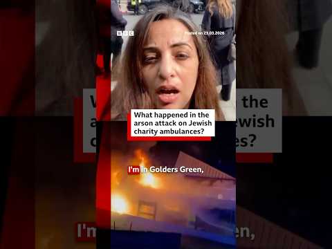 the-scene-of-an-arson-attack-on-jewish-charity-ambulances-in-golders-green,-london.-#bbcnews