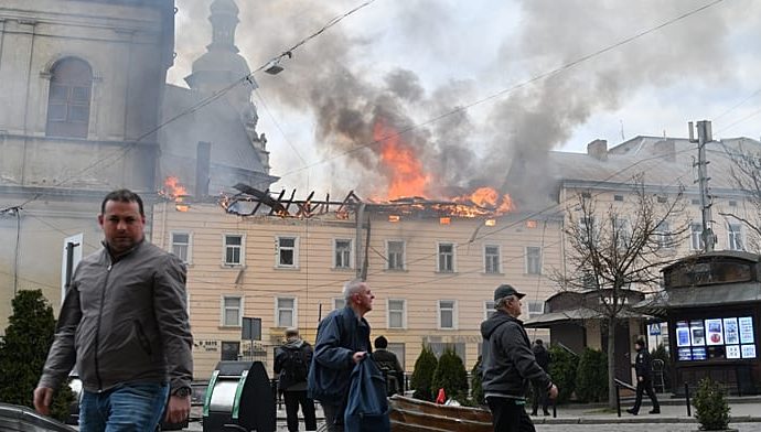 russian-drone-strike-damages-historic-center-of-lviv,-ukraine