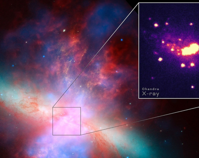 This star-forming galaxy is blowing out powerful winds topping 2 million mph
