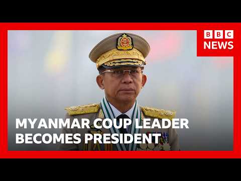 myanmar’s-coup-leader-who-set-off-a-brutal-civil-war-becomes-president-|-bbc-news