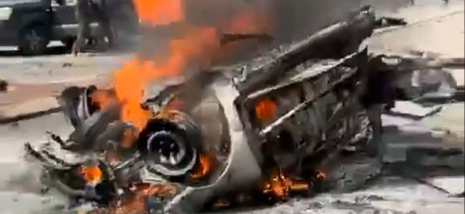 vehicles-burn-in-israel-after-being-hit-with-iranian-projectile-debris