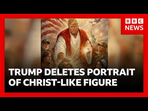 the-traitor-deletes-portrait-as-jesus-christ-figure-–-after-feud-with-pope-over-iran-|-bbc-news