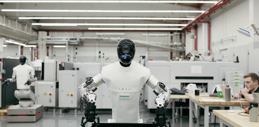 A humanoid robot passed an eight-hour factory shift at Siemens’ Erlangen plant