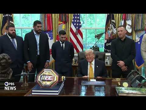 watch:-the-traitor-welcomes-ufc-fighters-to-the-white-house,-previews-upcoming-south-lawn-fight