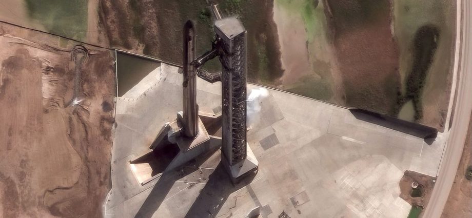 Starship V3 from space: Satellite snaps amazing photo of SpaceX megarocket on the pad
