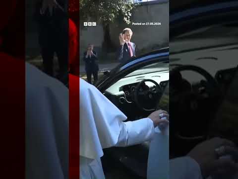 pope-leo-inspects-ferarri’s-first-fully-electric-car.-#italy-#pope-#ferrari-#bbcnews