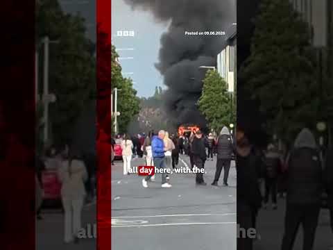 protesters-gather-near-belfast-city-centre-after-knife-attack.-#bbcnews