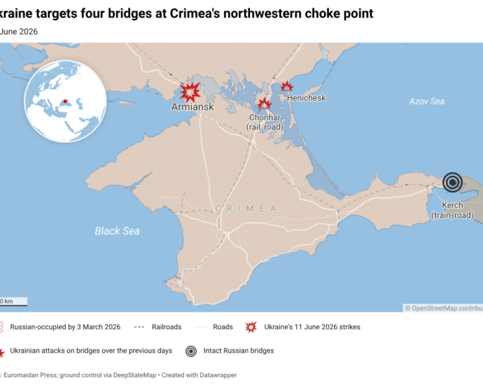 ukrainian-drones-knocking-out-the-northwestern-entrance-to-crimea:-four-bridges-targeted-in-one-night
