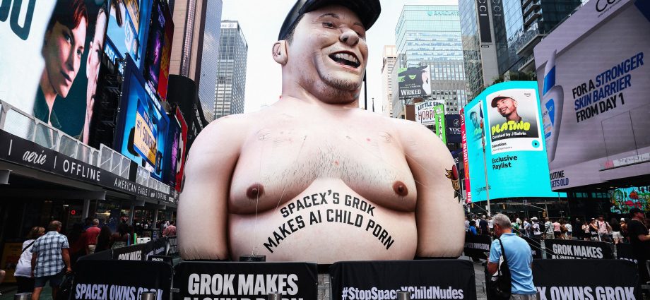 massive-effigy-of-elon-musk-raised-over-times-square-to-protest-grok