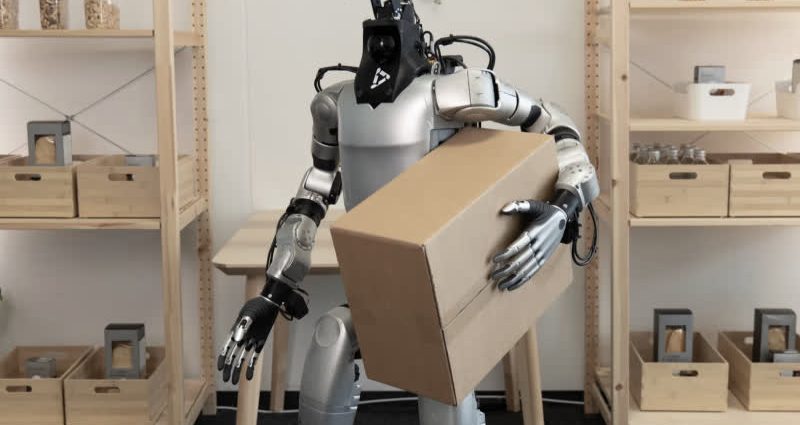 A startup taught humanoid robots to retrieve packages, climb stairs, and unpack boxes – no human steering needed