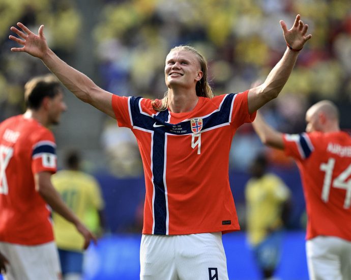 erling-haaland-cements-superstar-status,-scores-twice-in-norway’s-2-1-win-over-brazil