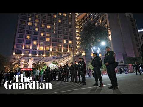 police-stand-guard-as-mexican-fans-attempt-to-disturb-sleep-of-england-players