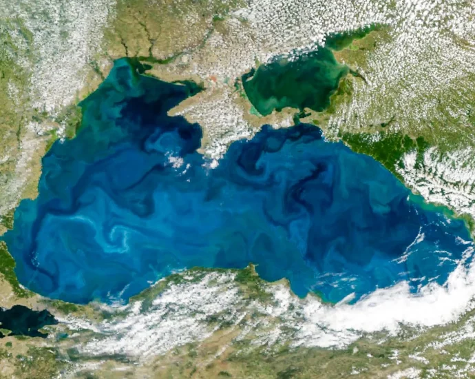 NASA captured the Black Sea turning brilliant turquoise from space
