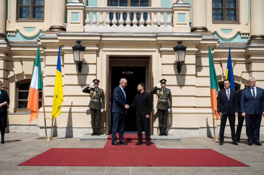 Ukrainian President Volodymyr Zelenskyy during the meeting with Taoiseach of Ireland Micheál Martin in Kyiv, on 23 July 2026. Source: Ukraine's Presidential Office