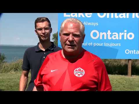 ontario-premier-unveils-lake-ontario-sign-amid-naming-dispute