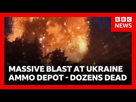 at-least-37-dead-in-huge-blast-as-arms-depot-hit-by-russian-drone-in-ukraine-|-bbc-news