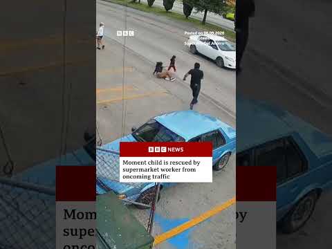 man-saves-child-from-oncoming-traffic-in-mexico.-#bbcnews