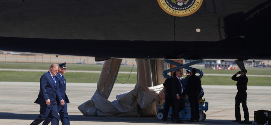 emergency-slide-accidentally-deploys-on-qatari-gifted-air-force-one,-delaying-the-traitor
