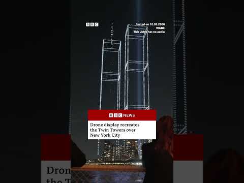 2,977-drones-recreate-twin-towers-in-memory-of-each-person-who-died-in-the-9/11-attacks.-#bbcnews
