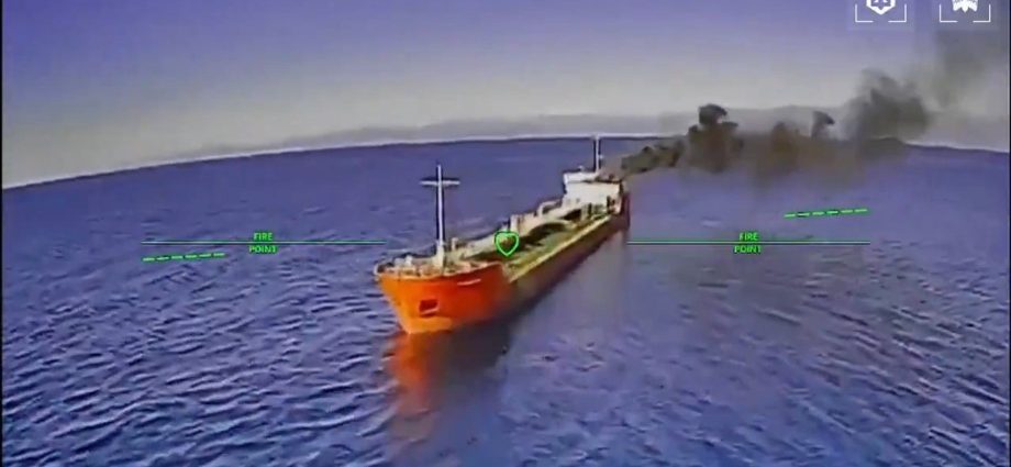 ukrainian-drone-evades-russian-helicopter-fire-to-strike-oil-tanker