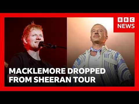 macklemore-dropped-from-ed-sheeran-tour-after-‘free-palestine’-speech-|-bbc-news