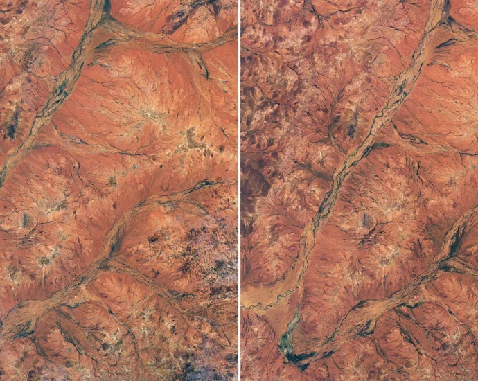 nasa-captures-a-stunning-transformation-in-australia’s-red-outback