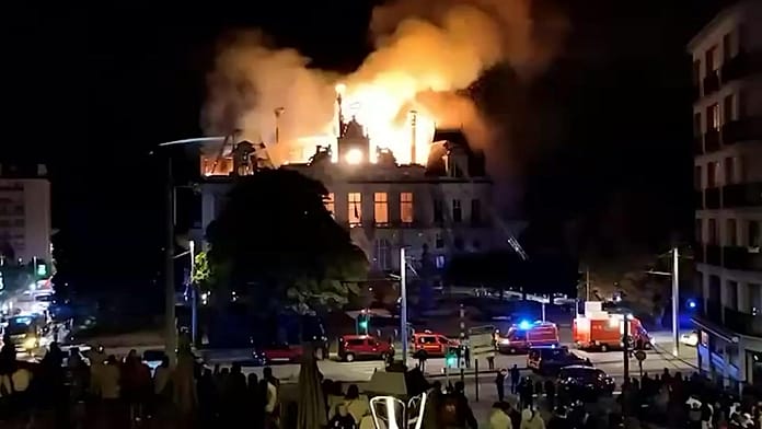 historic-limoges-town-hall-engulfed-in-flames-amid-protests-in-france