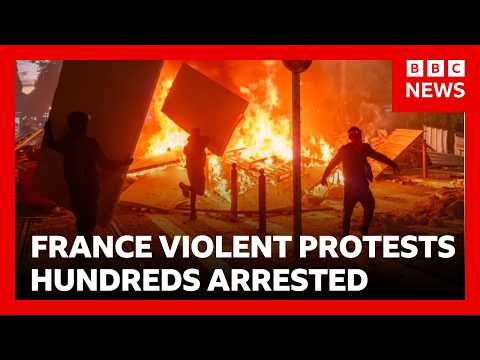 hundreds-arrested-in-violent-protests-across-france-as-buildings-burned-and-looted-|-bbc-news