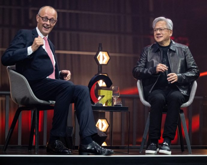 nvidia-ceo-urges-german-manufacturers-to-adopt-ai,-saying-digital-tech-won’t-replace-heavy-industry
